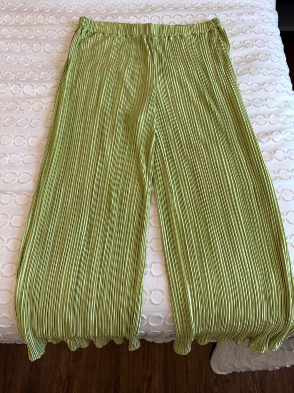 SHEIN Light Green Pleated Elastic Waist Skirt